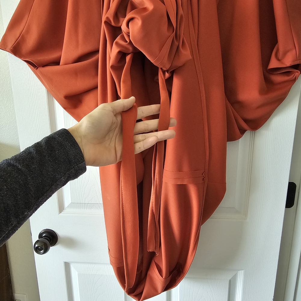 1970s Vintage Orange Rust Chic Montecito Miramar Beach Caftan Maxi Dress #49 - Picture 9 of 9